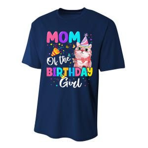 Mom Of The Birthday Cat Kitten Theme Family Bday Performance Sprint T-Shirt