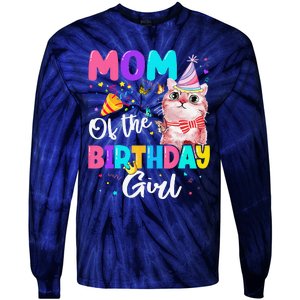 Mom Of The Birthday Cat Kitten Theme Family Bday Tie-Dye Long Sleeve Shirt