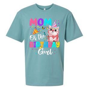 Mom Of The Birthday Cat Kitten Theme Family Bday Sueded Cloud Jersey T-Shirt