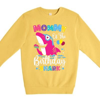 Mommy Of The Shark Birthday Mom Matching Family Premium Crewneck Sweatshirt