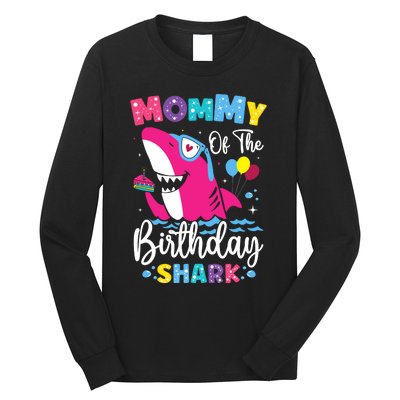 Mommy Of The Shark Birthday Mom Matching Family Long Sleeve Shirt