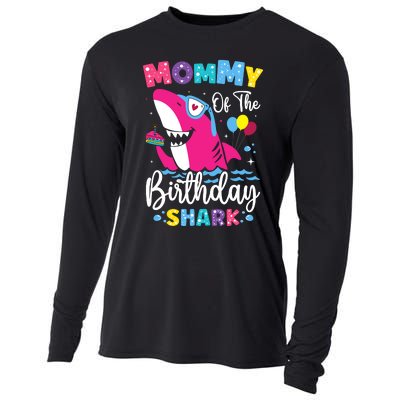 Mommy Of The Shark Birthday Mom Matching Family Cooling Performance Long Sleeve Crew