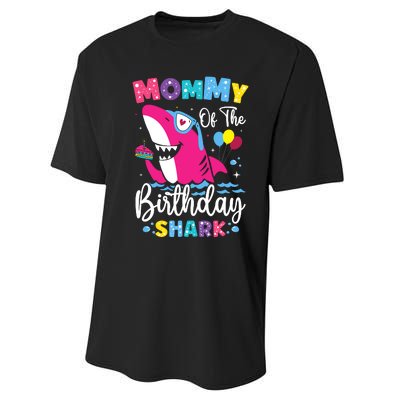 Mommy Of The Shark Birthday Mom Matching Family Performance Sprint T-Shirt