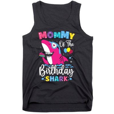 Mommy Of The Shark Birthday Mom Matching Family Tank Top