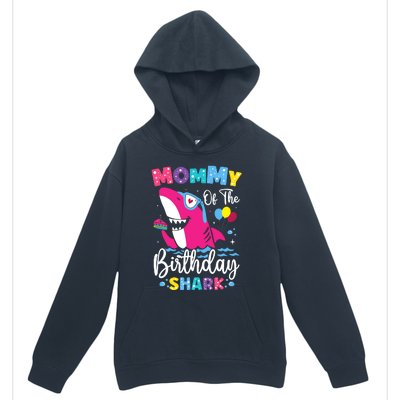 Mommy Of The Shark Birthday Mom Matching Family Urban Pullover Hoodie