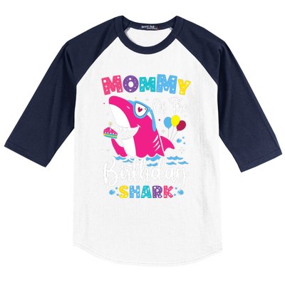 Mommy Of The Shark Birthday Mom Matching Family Baseball Sleeve Shirt