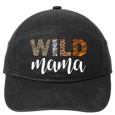 Mama Of The Wild One Zoo Birthday 7-Panel Snapback Hat