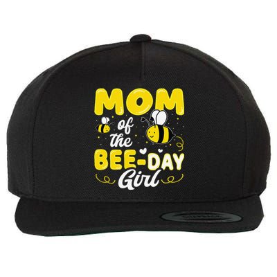 Mom Of The Bee Day Girl Hive Party Matching Birthday Sweet Wool Snapback Cap