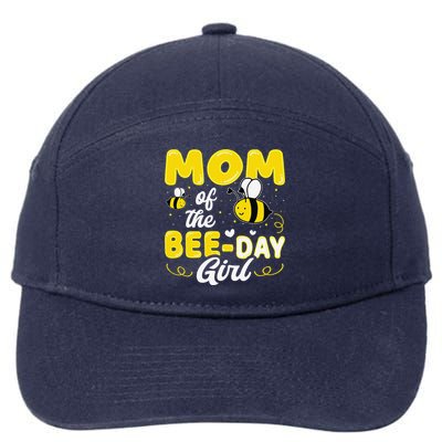 Mom Of The Bee Day Girl Hive Party Matching Birthday Sweet 7-Panel Snapback Hat