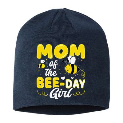 Mom Of The Bee Day Girl Hive Party Matching Birthday Sweet Sustainable Beanie