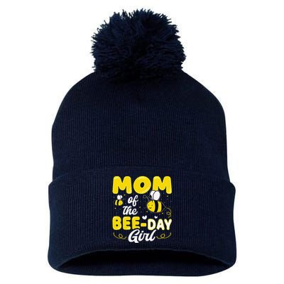 Mom Of The Bee Day Girl Hive Party Matching Birthday Sweet Pom Pom 12in Knit Beanie