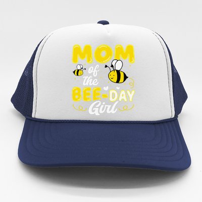 Mom Of The Bee Day Girl Hive Party Matching Birthday Sweet Trucker Hat