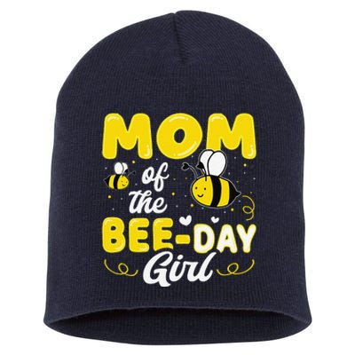 Mom Of The Bee Day Girl Hive Party Matching Birthday Sweet Short Acrylic Beanie