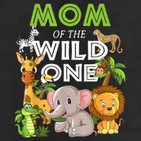 Mom Of The Wild One Zoo Birthday Safari Jungle Animal 7 Panel Mesh Trucker Snapback Hat