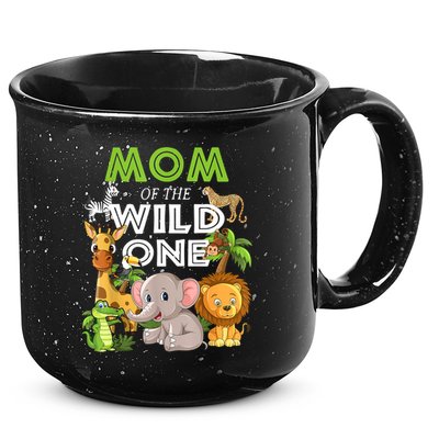 Mom Of The Wild One Zoo Birthday Safari Jungle Animal 15oz Campfire Ceramic Mug