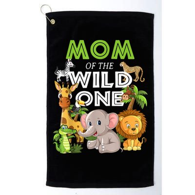 Mom Of The Wild One Zoo Birthday Safari Jungle Animal Golf Towel