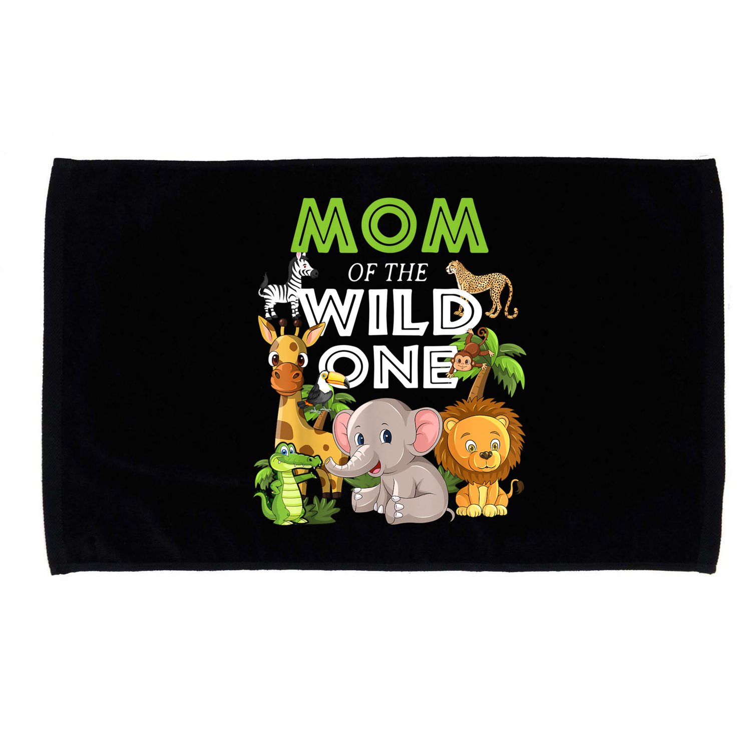 Mom Of The Wild One Zoo Birthday Safari Jungle Animal Microfiber Hand Towel
