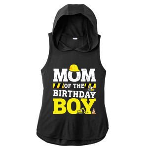 Mom Of The Birthday Boy Matching Family Construction Party Ladies PosiCharge Tri-Blend Wicking Draft Hoodie Tank