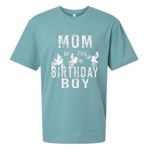 Mom Of The Birthday Boy Dirt Bike Bday Party Sueded Cloud Jersey T-Shirt