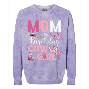 Mom Of The Birthday Cowgirl Rodeo Party Bday Girl Party Colorblast Crewneck Sweatshirt