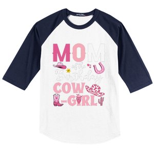 Mom Of The Birthday Cowgirl Rodeo Party Bday Girl Party Baseball Sleeve Shirt