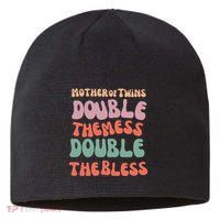 Mother Of Twins Double The Mess Double The Bless Funny Sustainable Beanie
