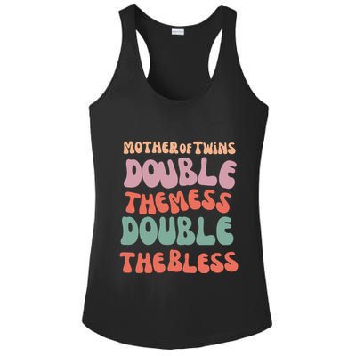Mother Of Twins Double The Mess Double The Bless Funny Ladies PosiCharge Competitor Racerback Tank
