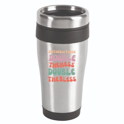 Mother Of Twins Double The Mess Double The Bless Funny 16oz Travel Tumbler