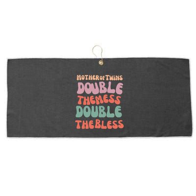 Mother Of Twins Double The Mess Double The Bless Funny Large Microfiber Waffle Golf Towel
