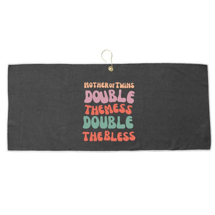 Mother Of Twins Double The Mess Double The Bless Funny Large Microfiber Waffle Golf Towel