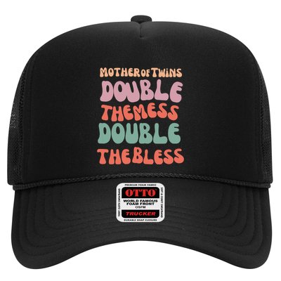Mother Of Twins Double The Mess Double The Bless Funny Trucker Hat