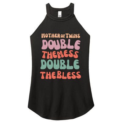 Mother Of Twins Double The Mess Double The Bless Funny Women's Perfect Tri Rocker Tank