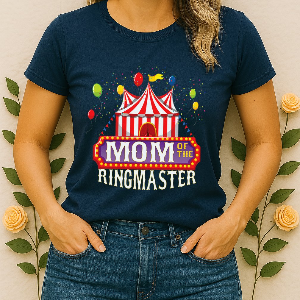 Mom Of The Birthday Ringmaster Circus Party Bday Womens T-Shirt