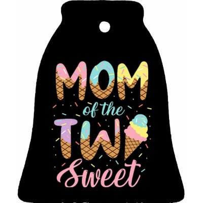 Mom of the Two Sweet Birthday Ice Cream Lovers 2nd Ceramic Bell Ornament