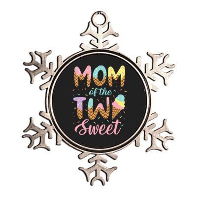 Mom of the Two Sweet Birthday Ice Cream Lovers 2nd Metallic Star Ornament