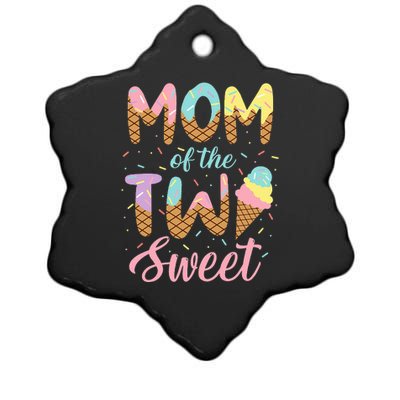 Mom of the Two Sweet Birthday Ice Cream Lovers 2nd Ceramic Star Ornament