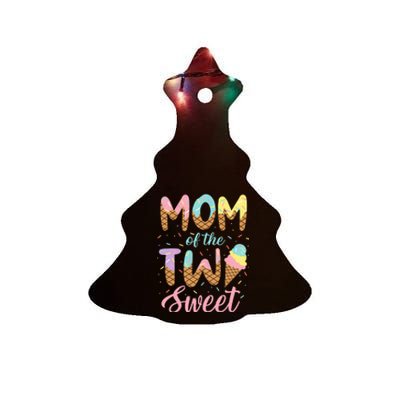 Mom of the Two Sweet Birthday Ice Cream Lovers 2nd Ceramic Tree Ornament