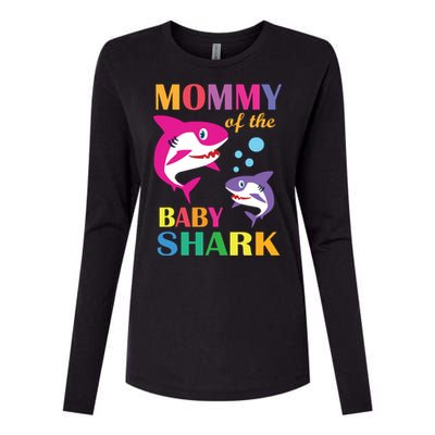 Mommy Of The Baby Birthday Shark Mommy Shark Mother's Day Womens Cotton Relaxed Long Sleeve T-Shirt