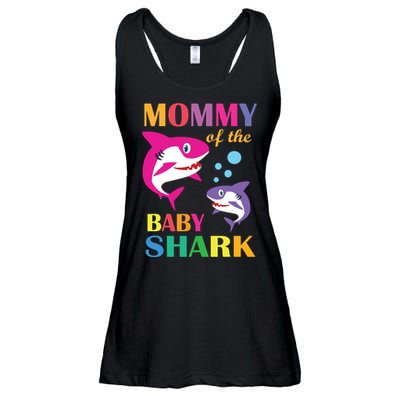 Mommy Of The Baby Birthday Shark Mommy Shark Mother's Day Ladies Essential Flowy Tank