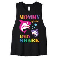 Mommy Of The Baby Birthday Shark Mommy Shark Mother's Day Women's Racerback Cropped Tank