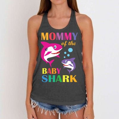 Mommy Of The Baby Birthday Shark Mommy Shark Mother's Day Women's Knotted Racerback Tank