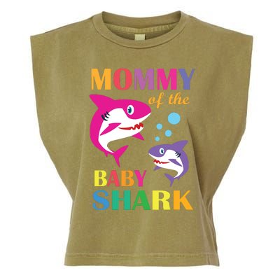 Mommy Of The Baby Birthday Shark Mommy Shark Mother's Day Garment-Dyed Women's Muscle Tee