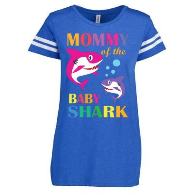 Mommy Of The Baby Birthday Shark Mommy Shark Mother's Day Enza Ladies Jersey Football T-Shirt