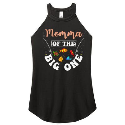 Momma Of The Big One Fishing Birthday Party Bday Celebration Women’s Perfect Tri Rocker Tank