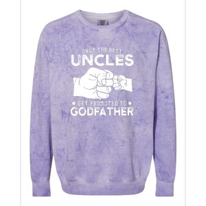 Mens Only The Best Uncles Get Promoted To Godfather Colorblast Crewneck Sweatshirt