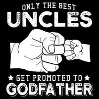 Mens Only The Best Uncles Get Promoted To Godfather Stripe Pom Pom Beanie