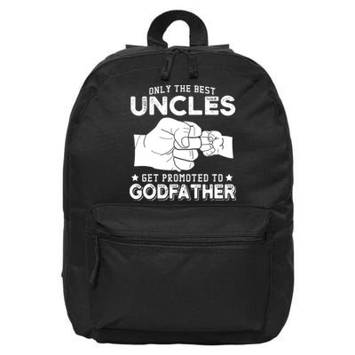 Mens Only The Best Uncles Get Promoted To Godfather 16 in Basic Backpack