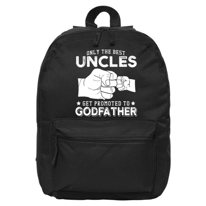 Mens Only The Best Uncles Get Promoted To Godfather 16 in Basic Backpack