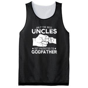 Mens Only The Best Uncles Get Promoted To Godfather Mesh Reversible Basketball Jersey Tank