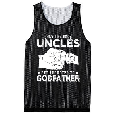 Mens Only The Best Uncles Get Promoted To Godfather Mesh Reversible Basketball Jersey Tank